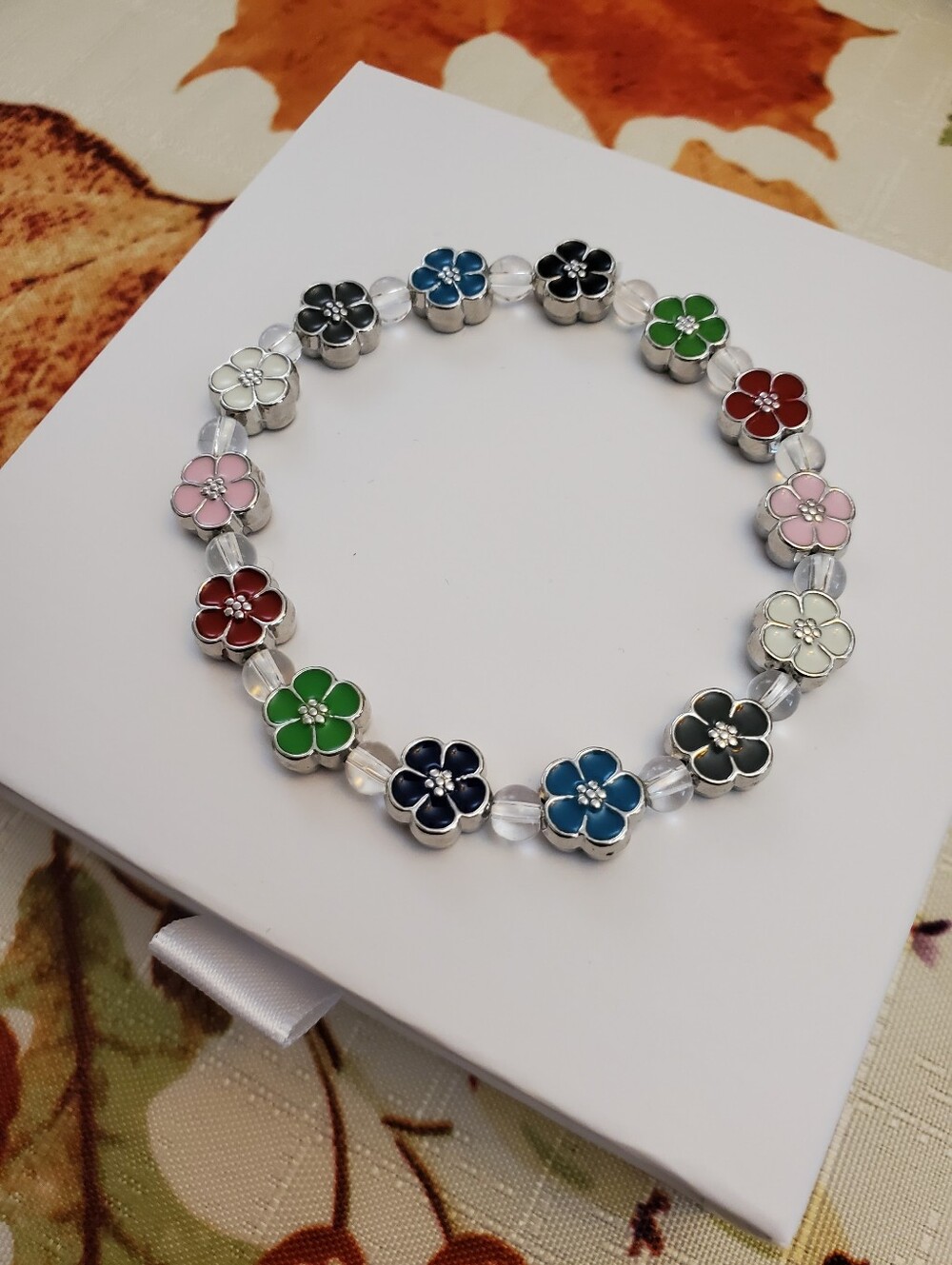 Multicolor Flower Stretch Bracelet